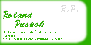 roland puspok business card